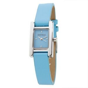 PERTEGAZ Leather Dress Watch with Elegant Design Women Blue Watches